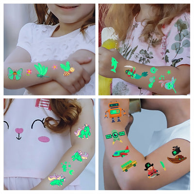 Children Arm Face Glowing Tattoo