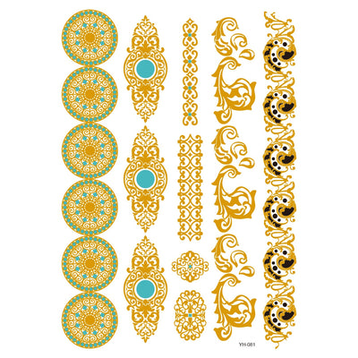 Gold Metallic Tattoo Sticker