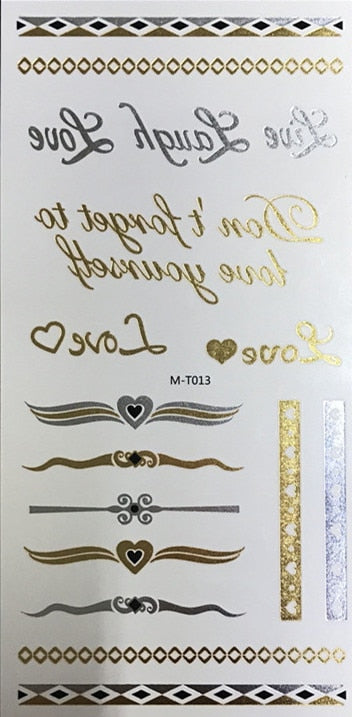 Gold Metallic Tattoo Sticker