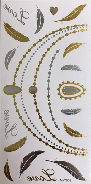 Gold Metallic Tattoo Sticker