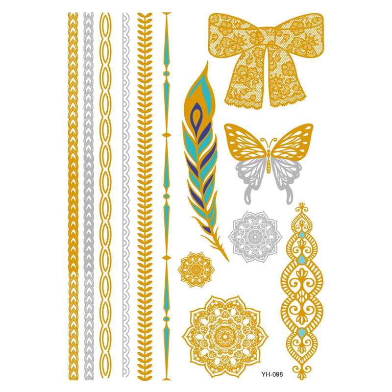 Gold Metallic Tattoo Sticker