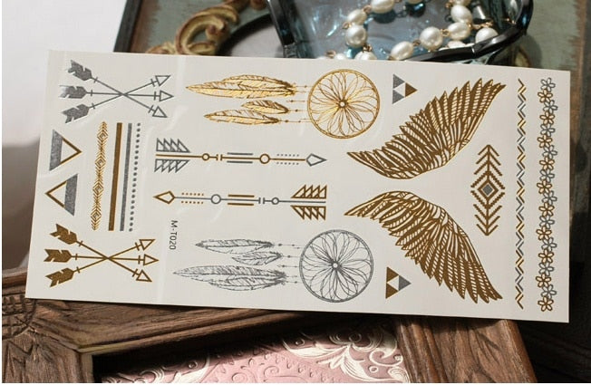 Gold Metallic Tattoo Sticker