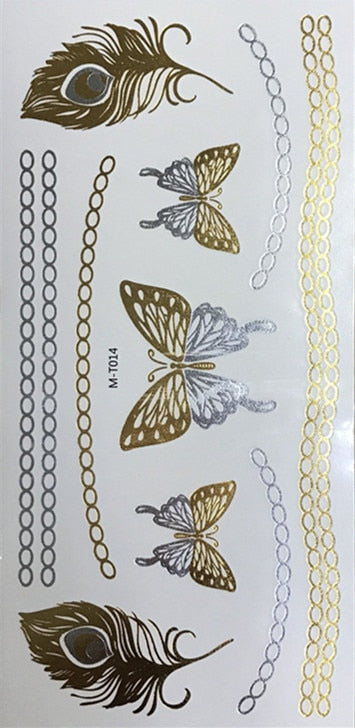 Gold Metallic Tattoo Sticker