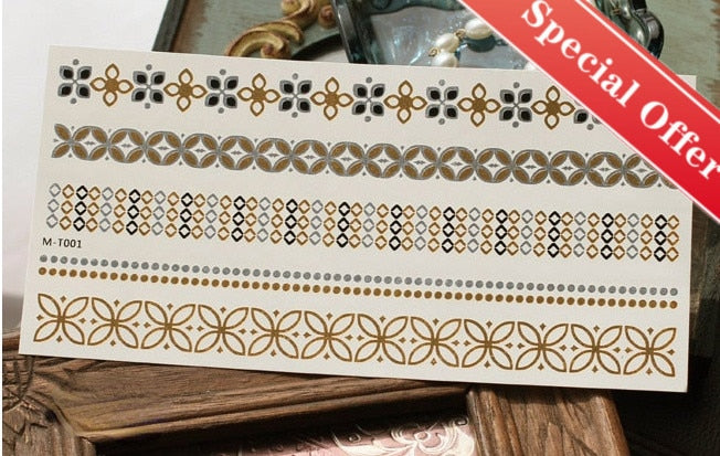 Gold Metallic Tattoo Sticker