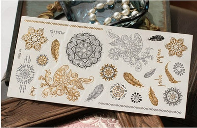 Gold Metallic Tattoo Sticker