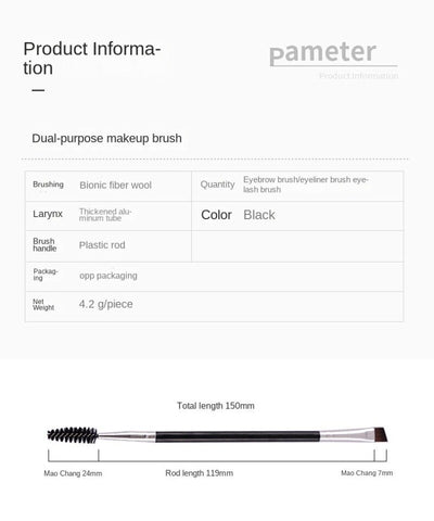 Double-headed eyebrow brush