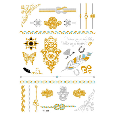 Gold Metallic Tattoo Sticker