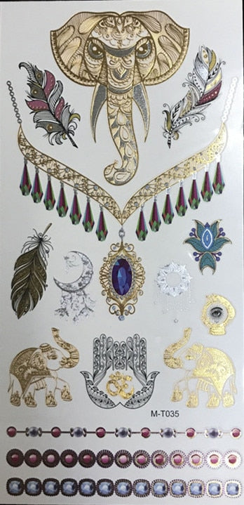 Gold Metallic Tattoo Sticker