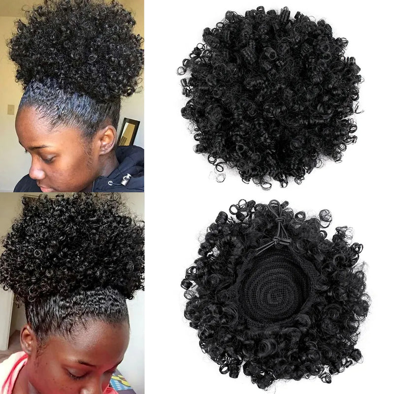 Kinky Afro Ponytail Synthetic Extension