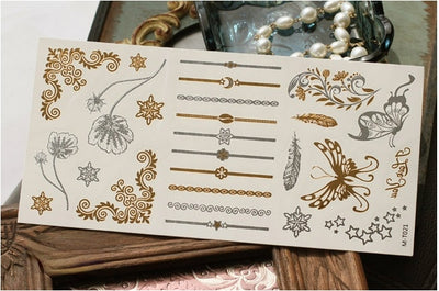 Gold Metallic Tattoo Sticker