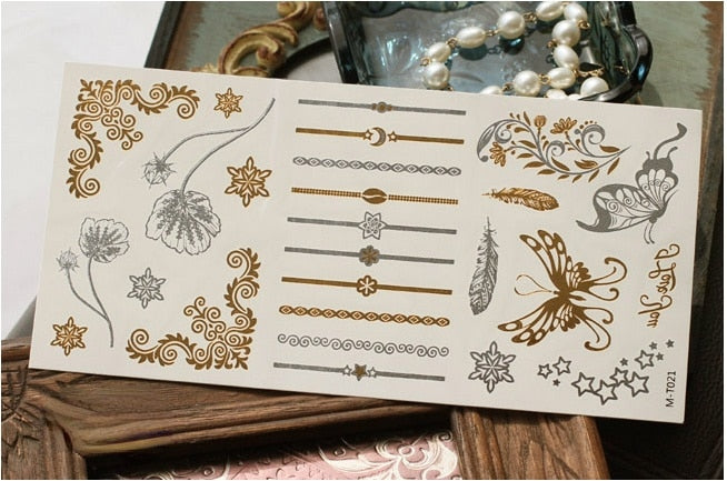 Gold Metallic Tattoo Sticker